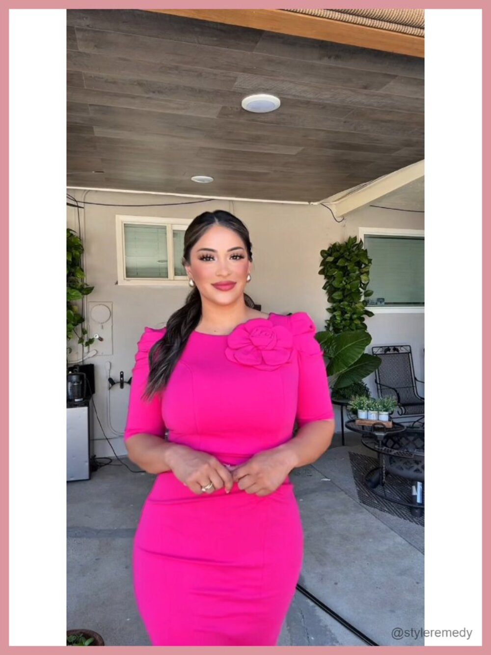 Chicme Bodycon Midi Dress With Puff Sleeves Cocktail Pencil Dress For Women View 6